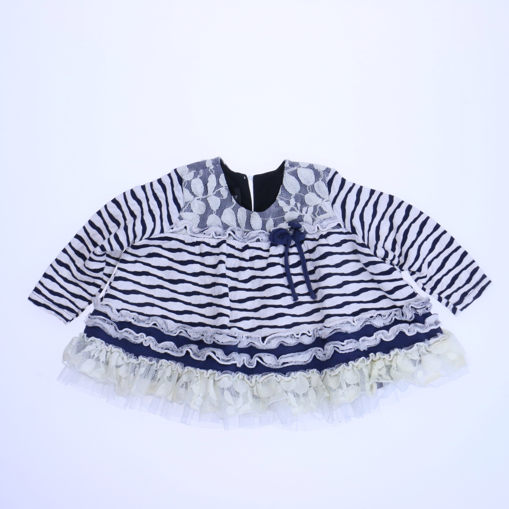 Isobella & Chloe Girls Navy | White Shirt size: 12 Months